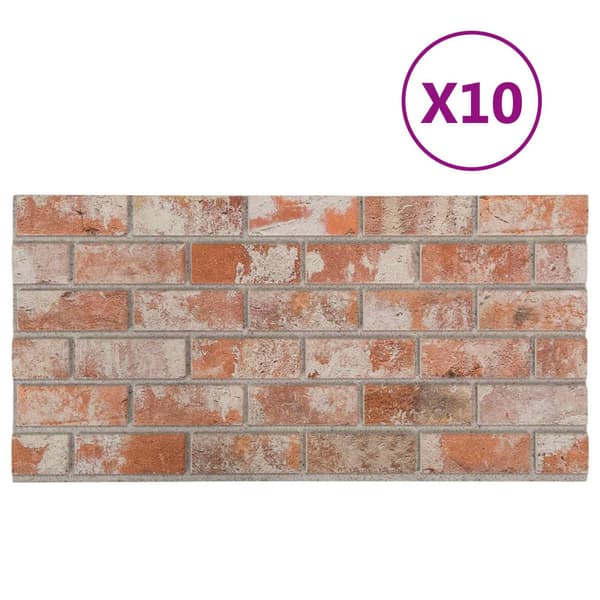 Väggpaneler 10 pcs Orange 100 x 50 cm EPS Skum
