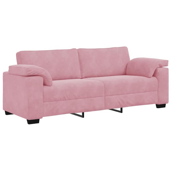 3-sitssoffa rosa 220x77x82 cm sammet