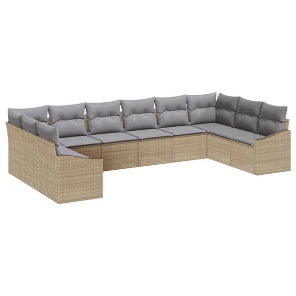 Soffset med kudde 10 pcs Beige konstrotting