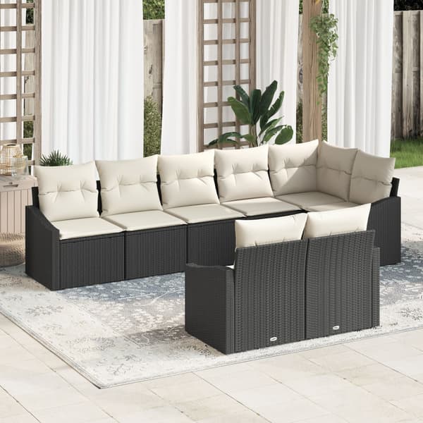 Soffset med kudde 8 pcs Svart konstrotting
