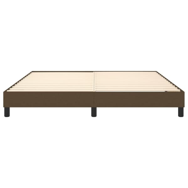 Boxspring-sängram mörkbrun 180x200 cm tyg