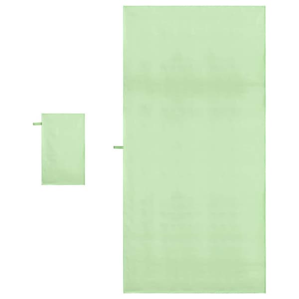Sporthandduk Set 2 pcs Grön tyg