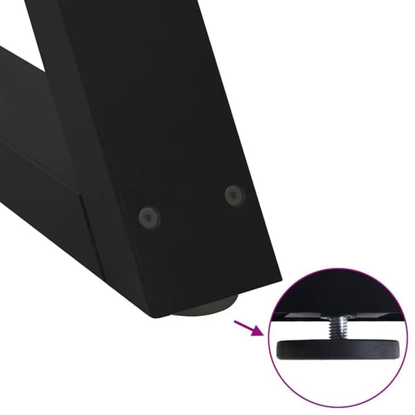Soffbordsben 2 st svarta 60x(30-31,3) cm stål