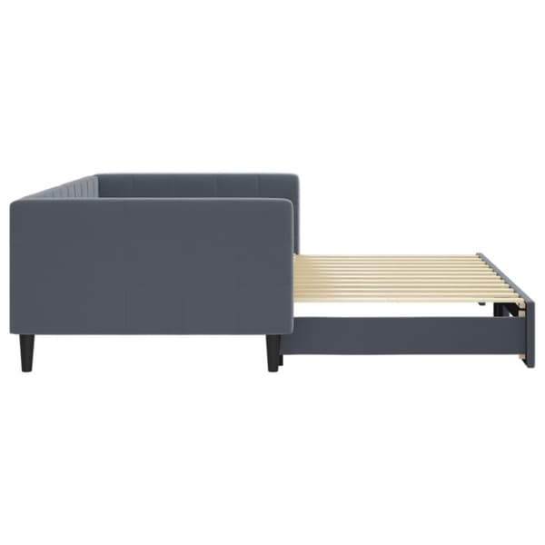 Dagbädd utdragbar mörkgrå 100x200 cm sammet