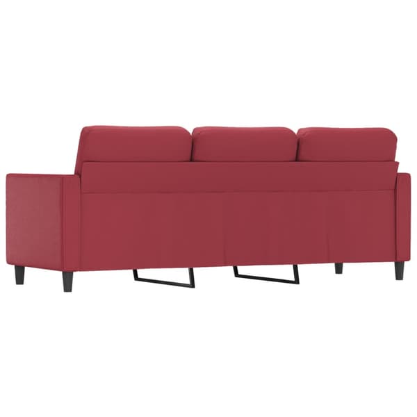 3-sitssoffa vinröd 180 cm konstläder