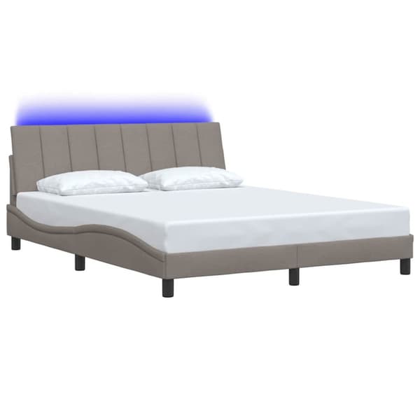 Bed Frame without Mattress "Hanko" Taupe 160x200cm Fabric