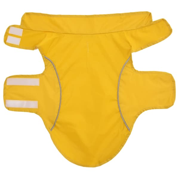 Regnrock för hundar med reflexer polyester gul m