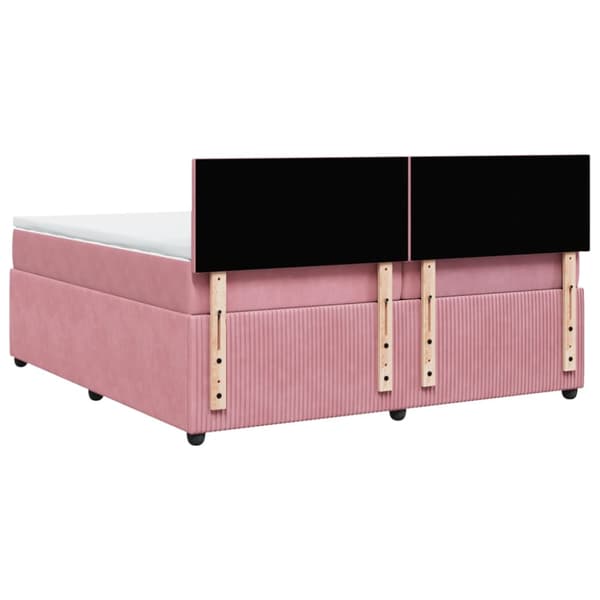 Ramsäng med madrass rosa 200x200 cm sammet