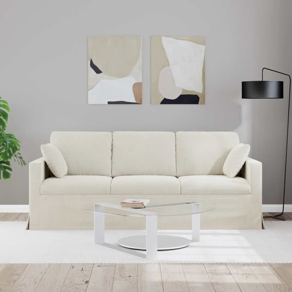 Soffa Kräm 198 x 78 x 80 cm Sammet