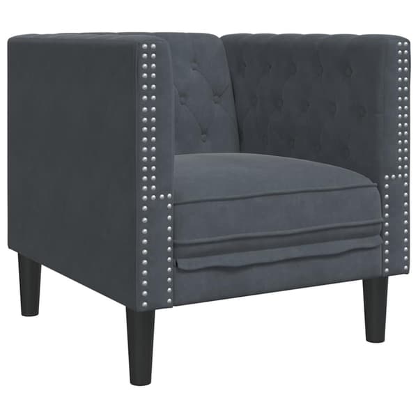 Soffa Mörkgrå 74,5 x 71 x 70,5 cm Sammet