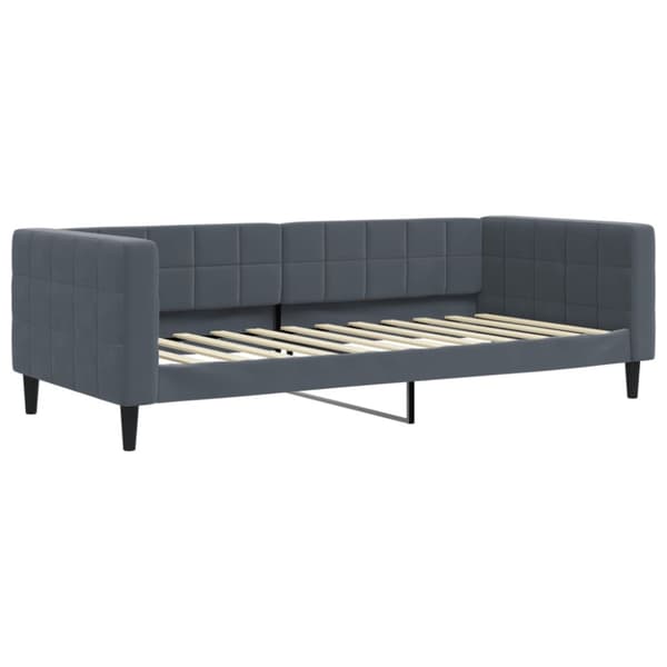 Dagbädd med madrass mörkgrå 90x200 cm sammet