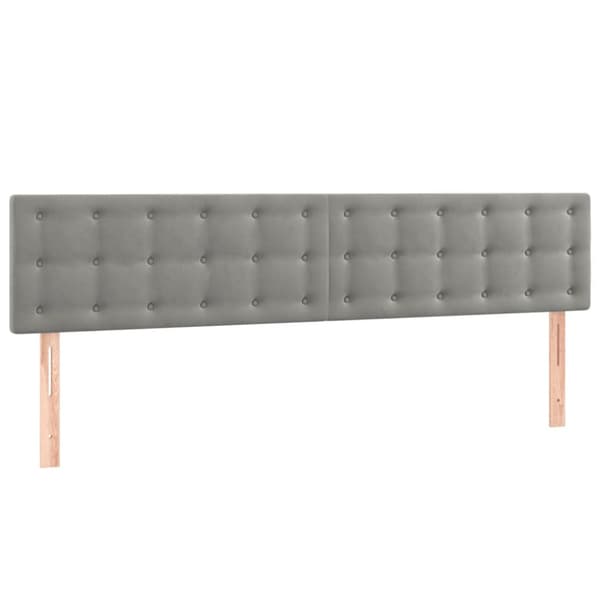 Ramsäng med madrass ljusgrå 120x190 cm sammet