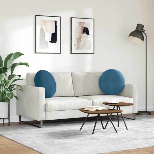 Sittkuddar 2 pcs Blå Ø50 x 19 cm Sammet