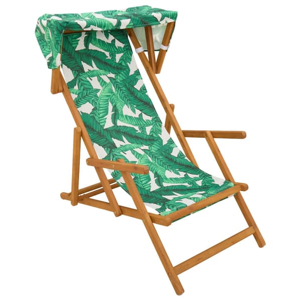 Deck Chair 3 Position Massiv Eukalyptus Trä Bladmönster
