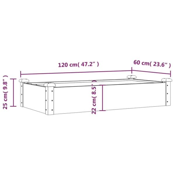 Odlingslåda med foder grå 120x60x25 cm massivt granträ