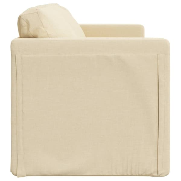 Golvbäddsoffa 2-i-1 gräddvit 112x174x55 cm tyg