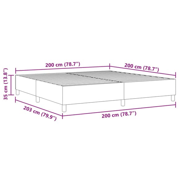 Plattform sängram Kräm 200 x 200 cm Kordread tyg