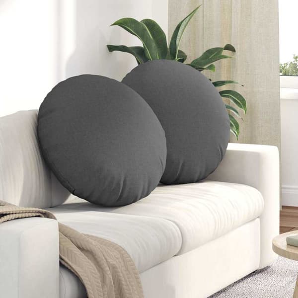 Sittkuddar 2 pcs Mörkgrå Ø60 x 21 cm tyg