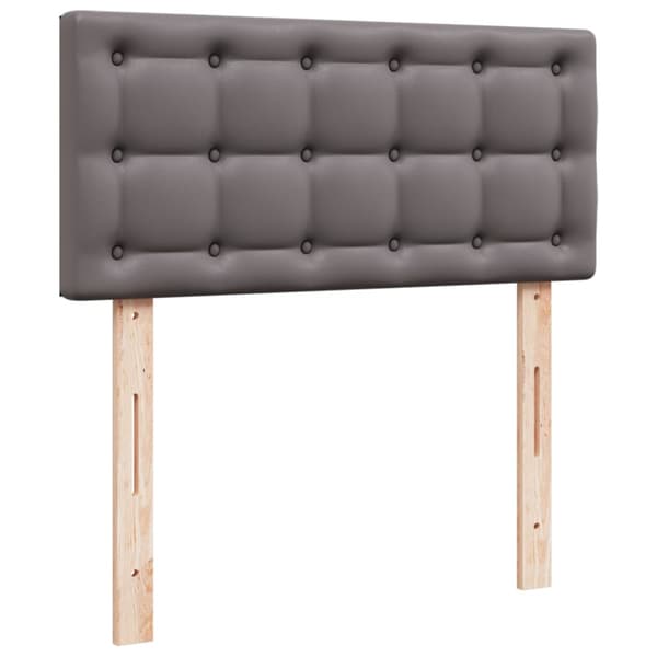 Ramsäng med madrass grå 80x200 cm konstläder