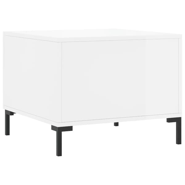 Soffbord vit högglans 50x50x40 cm konstruerat trä