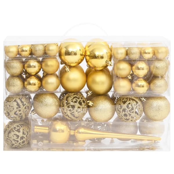 Julgranskulor 111 delar guld polystyren