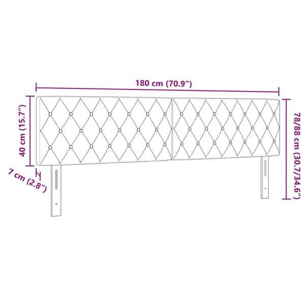 Huvudgavel Rosa 180 cm Sammet