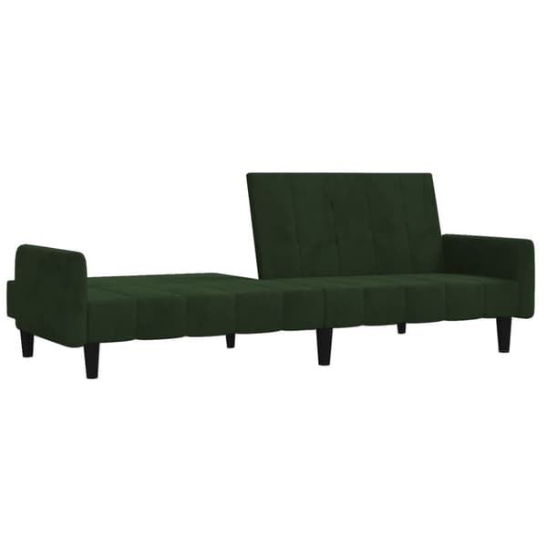 Bäddsoffa 2-sits mörkgrön sammet