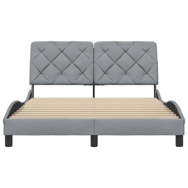 Bed Frame without Mattress Light Grey 140x200 cm Fabric
