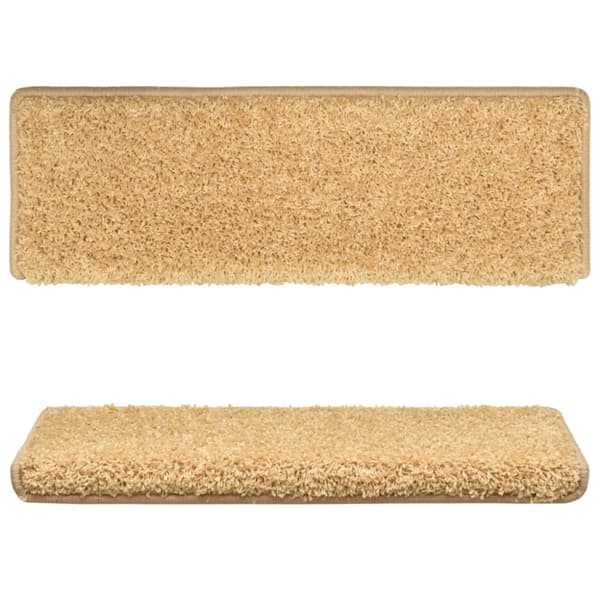 Trappmattor 10 st 65x21x4 cm beige rektangulär kant