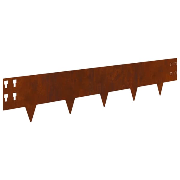 Kant för gräsmatta 10 pcs 100 x 20 cm Stål Rostig