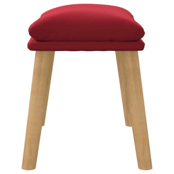 Fotpall vinröd 45x29,5x35 cm sammet