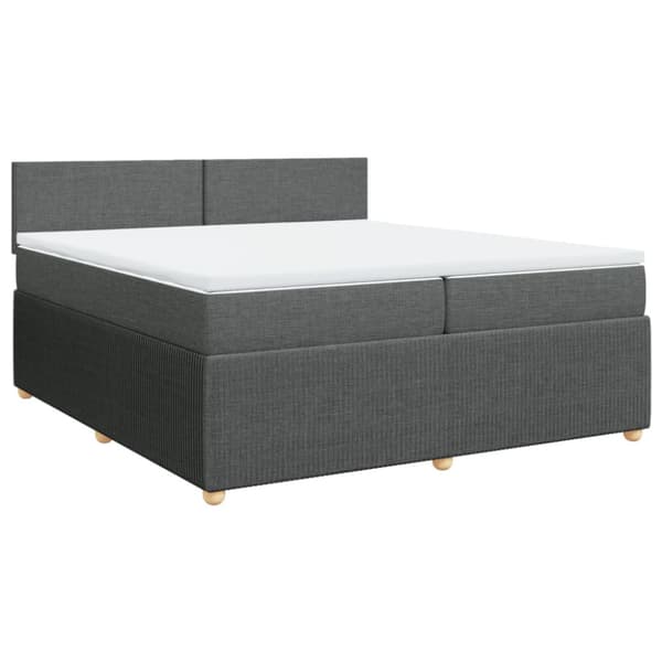 Ramsäng med madrass mörkgrå 200x200 cm tyg