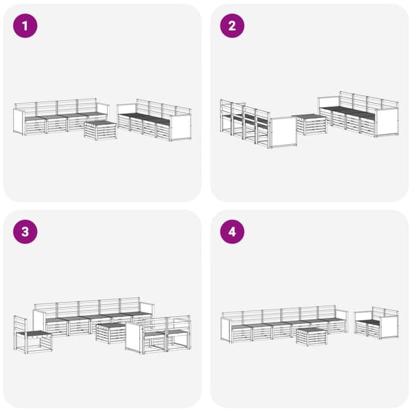 Soffgrupper 9 pcs Massivt Akaciaträ
