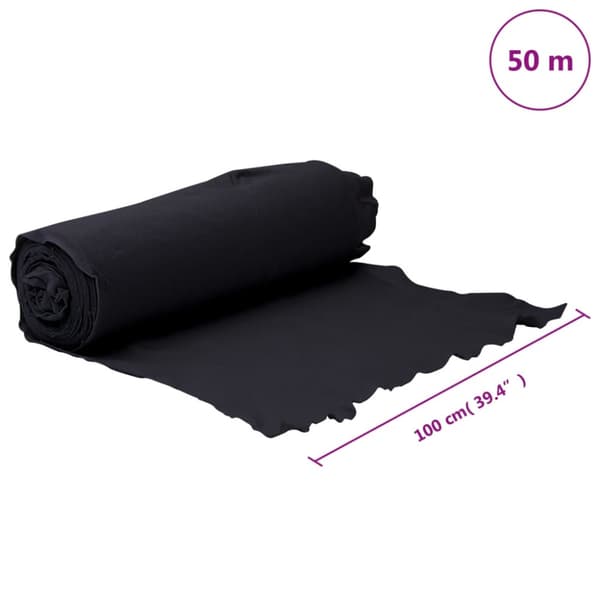 Ogräsduk 1x50 m polyesterfiber svart