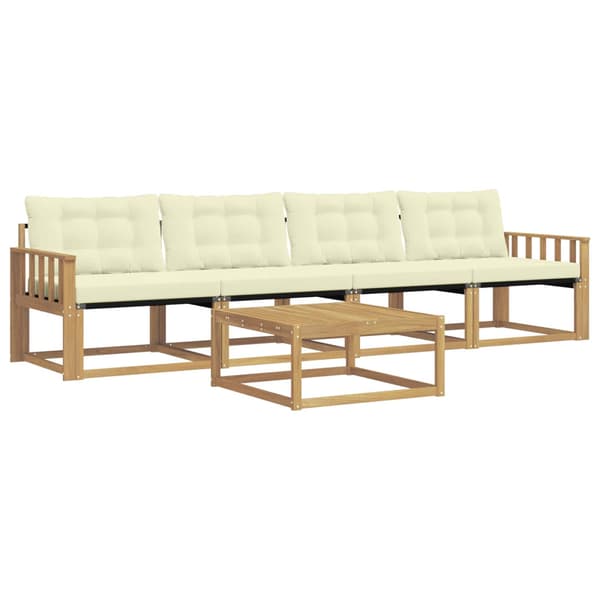 Utomhussoffset 5 pcs Vit och grädde 79 x 79 x 37 cm