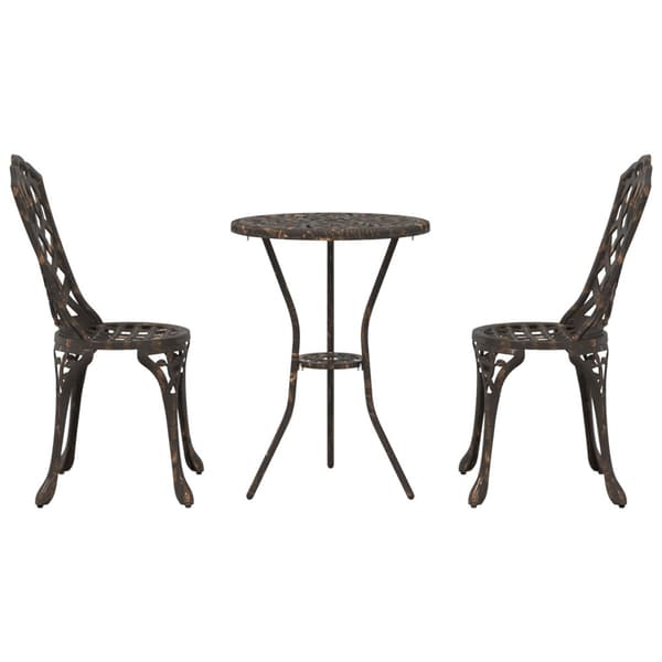 Trädgårds Bistro Set 3 pcs Brons Aluminium