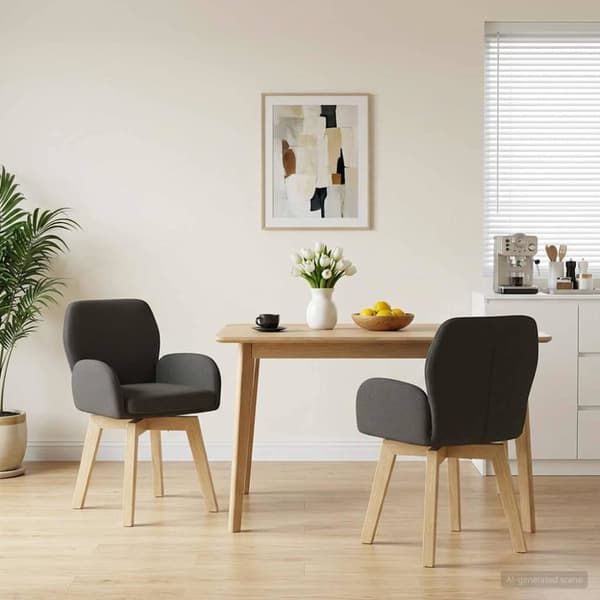 Svängande Matstolar 2 pcs Bouclé Mörkgrå 54 x 58 x 87 cm