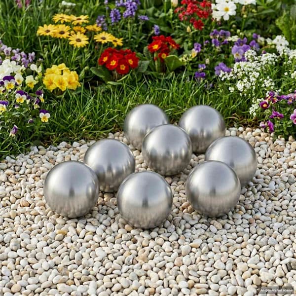 Borstad Boll 8 st Ø 5 cm Silver Rostfritt stål 201