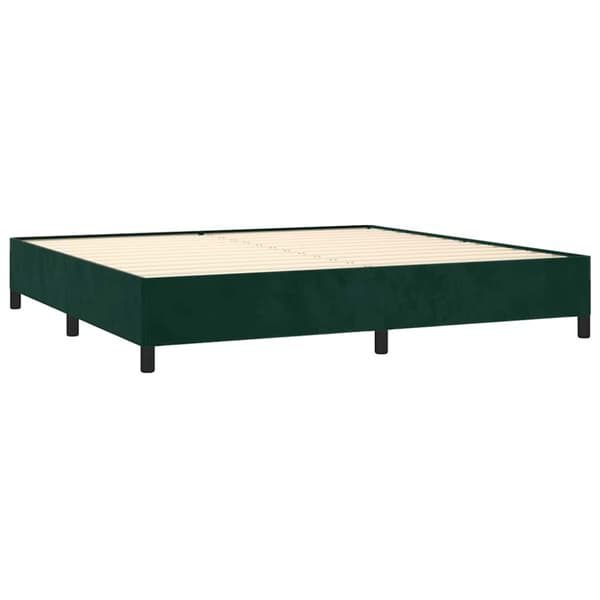 Ramsäng med madrass mörkgrön 200x200 cm sammet