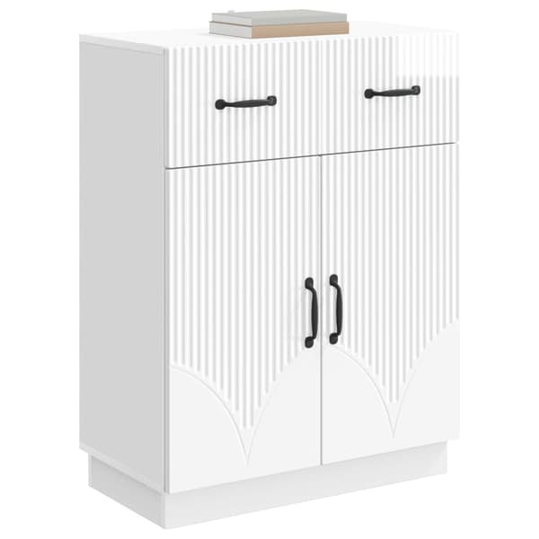 Sideboard Vit högglans 66 x 34,5 x 87 cm Konstruerat trä