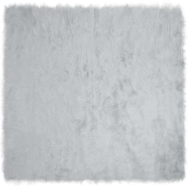 Fuskfäll matta TAFALLA Grå 200 x 200 cm Polyester