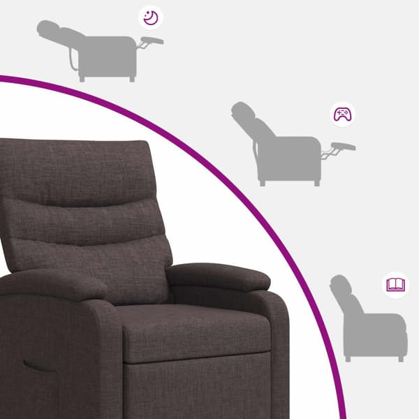 Massagefåtölj Mörkbrun Tyg