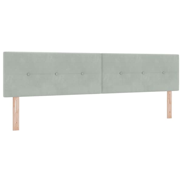 Bäddfjäder med madrass Ljusgrå 200 x 200 cm Sammet