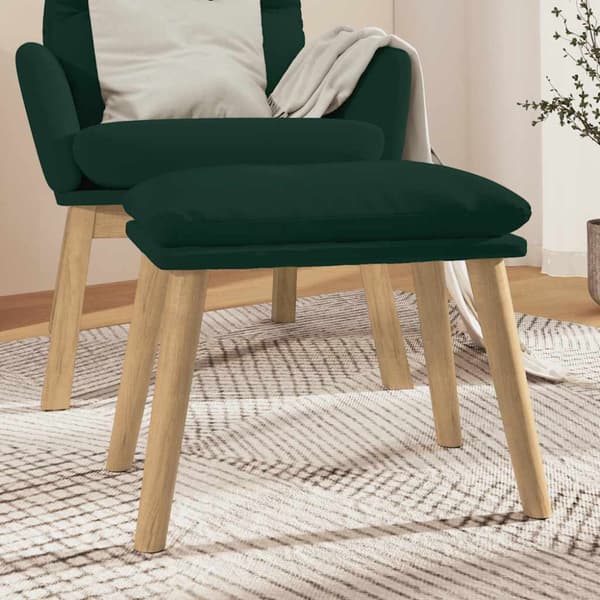 Fotpall mörkgrön 45x29,5x35 cm sammet
