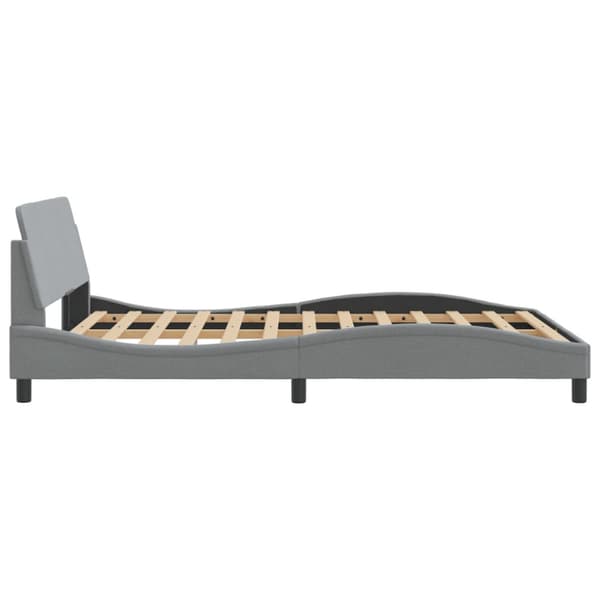 Bed Frame "Dover" Light Grey 140x200 cm Fabric