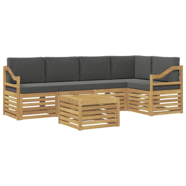 Utomhussoffset 6 pcs Vit och antracit 59 x 59 x 37 cm Polyester