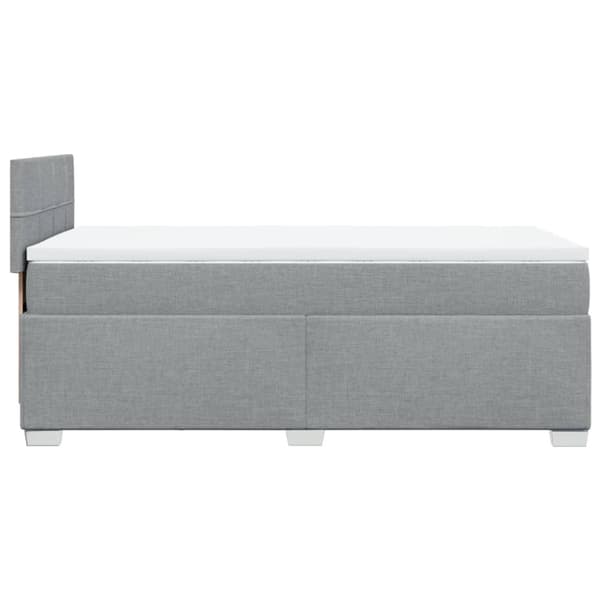 Ramsäng med madrass ljusgrå 90x200 cm tyg