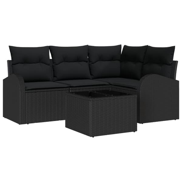 Trädgårdsoffset 5 pcs Svart konstrotting