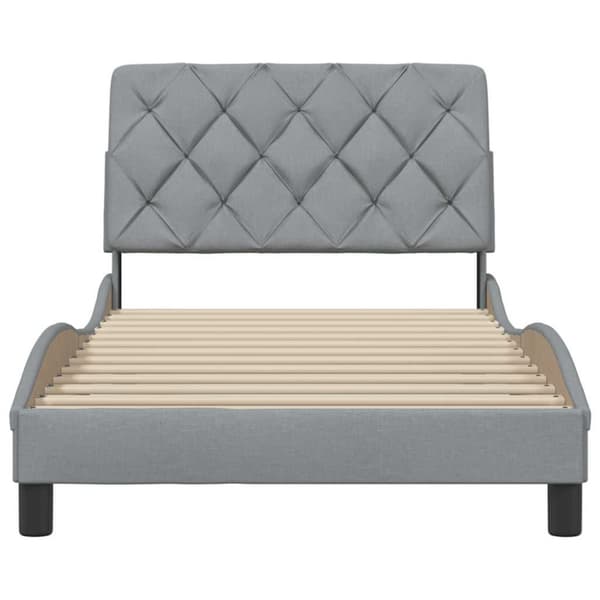 Bed Frame without Mattress Light Grey 100x200 cm Fabric