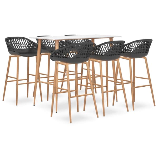 Bargrupp 7 delar vit och grå